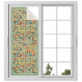 thumbnail image 1 of Boho Green Flowers Window Privacy Film, Spring Abstract Watercolor Floral Leaf Static Cling UV Sun Blocking Heat Control Window Tint Day and Night, Non-Adhesive One Way Privacy Cover 29.5''x78.7'', 1 of 7