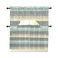 Boho Green Kitchen Curtain and Valance Set 3 Pieces,Rod Pocket Short ...