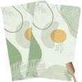 thumbnail image 1 of Boho Green, Kitchen Towel Dish Cloths Set of 2, Microfiber Soft Kitchen Hand Towels, AbstractGeometric Leaves Plant Aesthetic Art Absorbent Quick Drying Dishcloths 18 x 28 Inches, 1 of 8