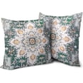 thumbnail image 1 of Boho Green Throw Pillow Covers 16x16 inch Set of 2, Bohemian Persian Carpet Double Sided Pattern Soft Plush Cushion Cover for Couch Sofa Bed Decorative, Only Pillowcase (No Insert), 1 of 6