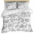 thumbnail image 1 of Boho Grey Floral Bedding 3 Piece Duvet Cover Set Queen Size, Vintage Farmhouse Paisley Plant Leaf Soft Microfiber Comforter Cover with Zipper Closure & Pillowcases, FadeResistant Quilt Cover, 1 of 9