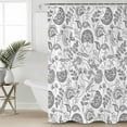 thumbnail image 1 of Boho Grey Floral Waterproof Fabric Shower Curtain, Vintage Farmhouse Paisley Plant Leaf Shower Curtain for Bathroom Curtains Bathtubs Hotel Washable Shower Curtains with 12 Hooks Standard 60x72, 1 of 6