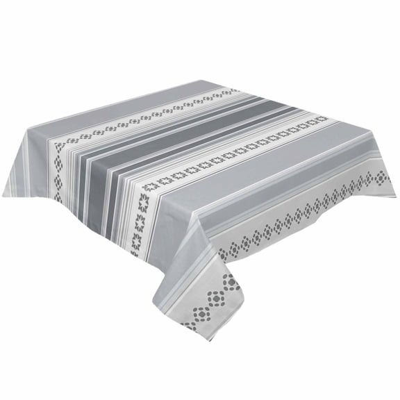 Boho Grey Stripes Square/Round Tablecloths 52x52,Rustic Geometric Ethnic Bohemian Table Cloth Table Cover Indoor/Outdoor Tabletop Decor for Wedding Holiday Party Dinner Baby Shower