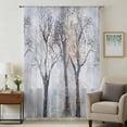 thumbnail image 1 of Boho Grey Tree Sheer Curtains 72 Inches Long, Vintage Watercolor Trunk Branch Light Filering Curtains, Breathable Simi Curtain Privacy Drapes for Living Room Bedroom Lightweight Window Treatment, 1 of 9
