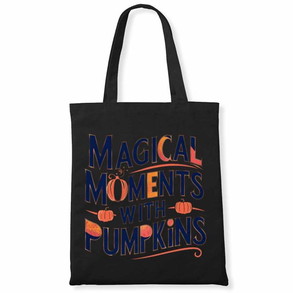 Boho Groovy Magical Moments with Pumpkins Cute Pumpkin Spice Fall Halloween Canvas Bag 3Pcs