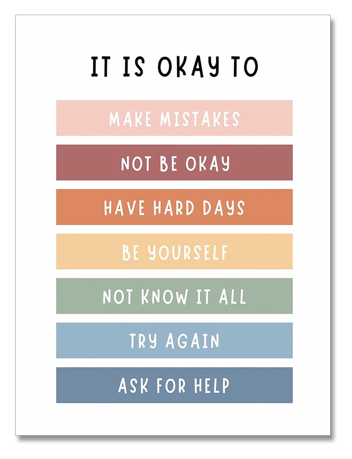 Boho Growth Mindset Posters for Kids - Mental Health Affirmations ...