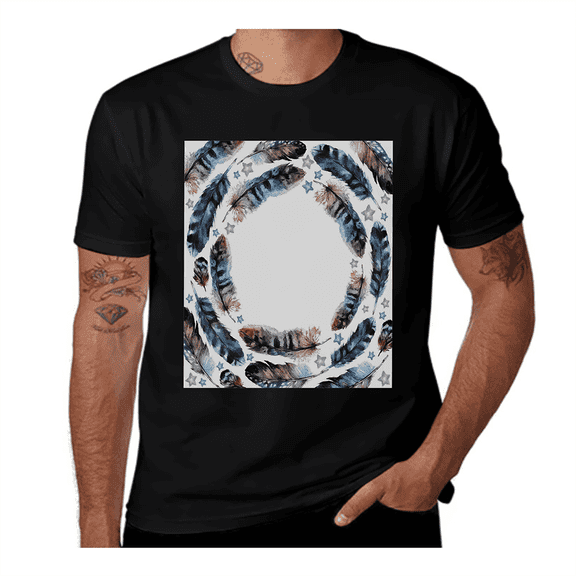 Boho Gypsy Feather-Ethnic-Purple-Teal Casual Streetwea Everyday Tshirt Comfortable Wear tee shirt