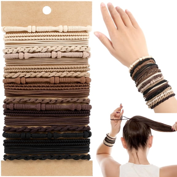LALACE Boho Elastic Hair Tie, Multicolor, 20 ct