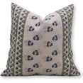 thumbnail image 1 of Boho Hand Block Print Pure Linen Pillow Covers By Fabdivine, 24X24, Throw Pillowcase Cushion Cover with Zipper for Sofa, Couch, Home Décor, Outdoor, Farmhouse, Living Room, Mountain Moon Chitranjan, 1 of 5