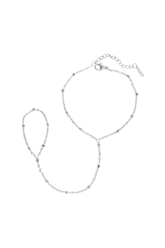 Boho Hand Chain Bracelet with Ring - Trendy Finger Linked Jewelry for Women, Elegant Wedding & Engagement Gift, Adjustable Hand Harness for Girls &