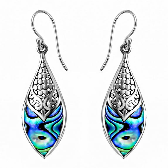 Boho Handmade Abalone Shell 925 Sterling Silver Dangle Drop Earrings Fashion Beach Vintage Jewelry Unique Gifts for Women Costume Jewelry for Women Birthday Gifts