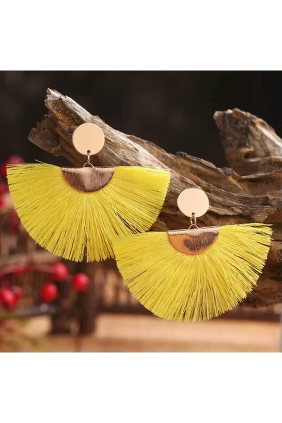 Boho Handmade Fan Fringe Tassel Stud Dangle Drop Earrings Women Chic Jewelry New
