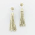 thumbnail image 1 of Boho Handmade Small Pearl Beads Tassel Statement Long Earrings Bohemia Jewelry, 1 of 9
