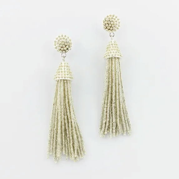 Boho Handmade Small Pearl Beads Tassel Statement Long Earrings Bohemia Jewelry