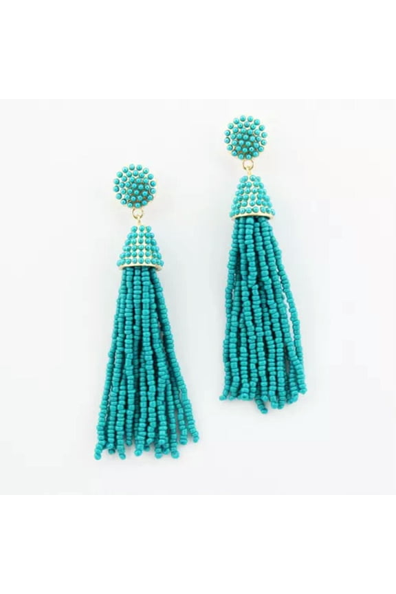Boho Handmade Small Pearl Beads Tassel Statement Long Earrings Bohemia Jewelry