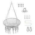 thumbnail image 1 of Boho Hanging Chair, 330 lb Durable Build, Metal Trimmed Frame, Gray Hanging Reading Chair, Swing Seat for Adults, Crafted for Lounge, Cabin, Balcony, 1 of 7