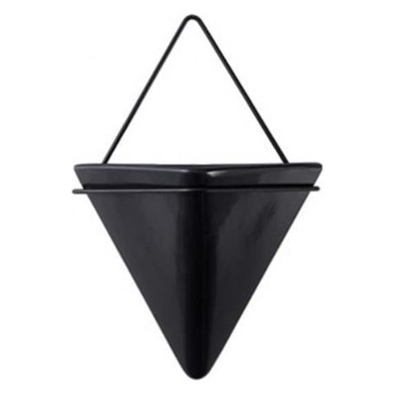 Boho Hanging Planter,Acrylic Plant Hanger with Plastic Pots,Modern Mid Century Flower Pot Plant Holder Triangle Shape,Hanging Planter Vase Geometric for Succulent Plants,4.7x7.3Inch