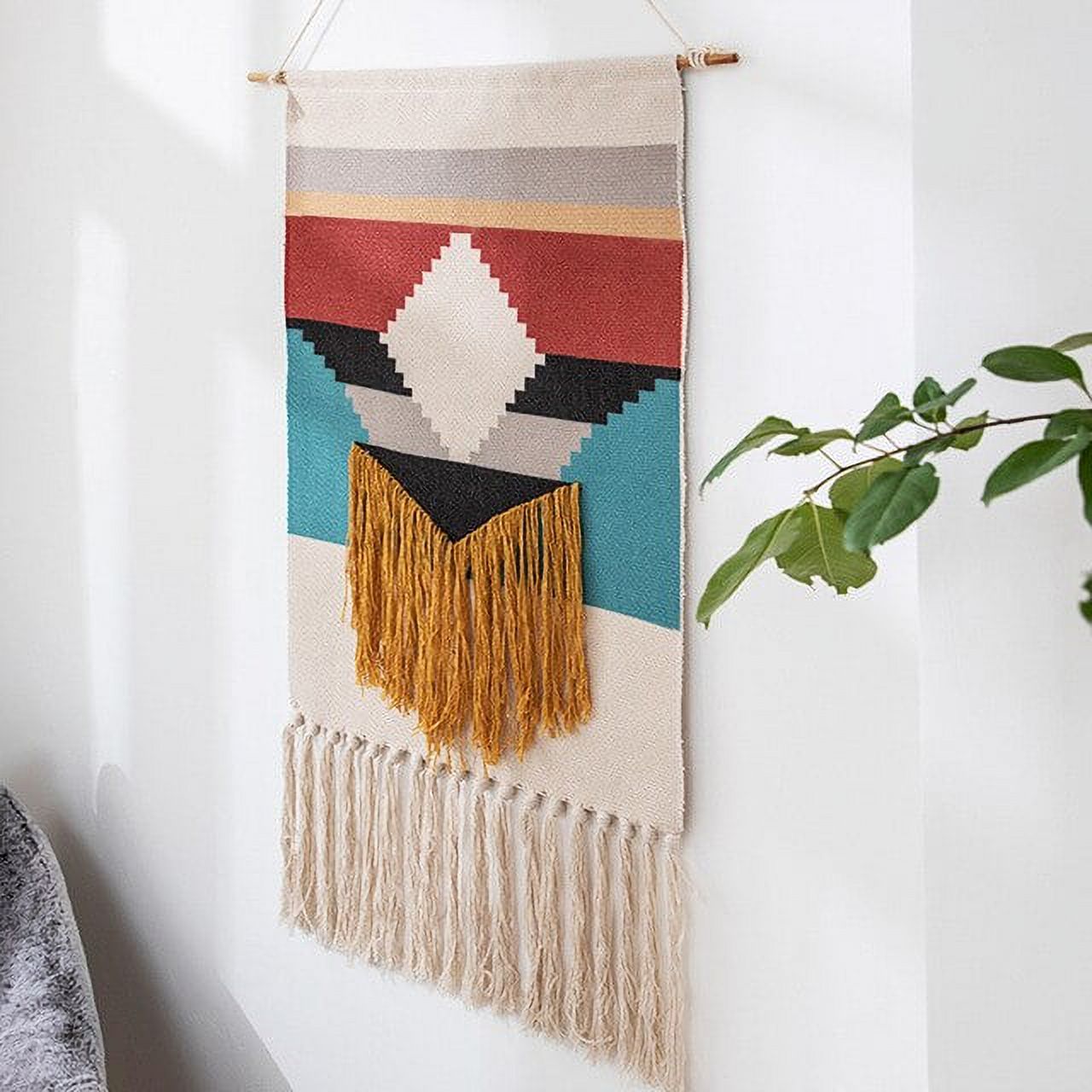 Boho Hanging Tapestry with Handmade Tassels Dorm Hotel Wall Hanging