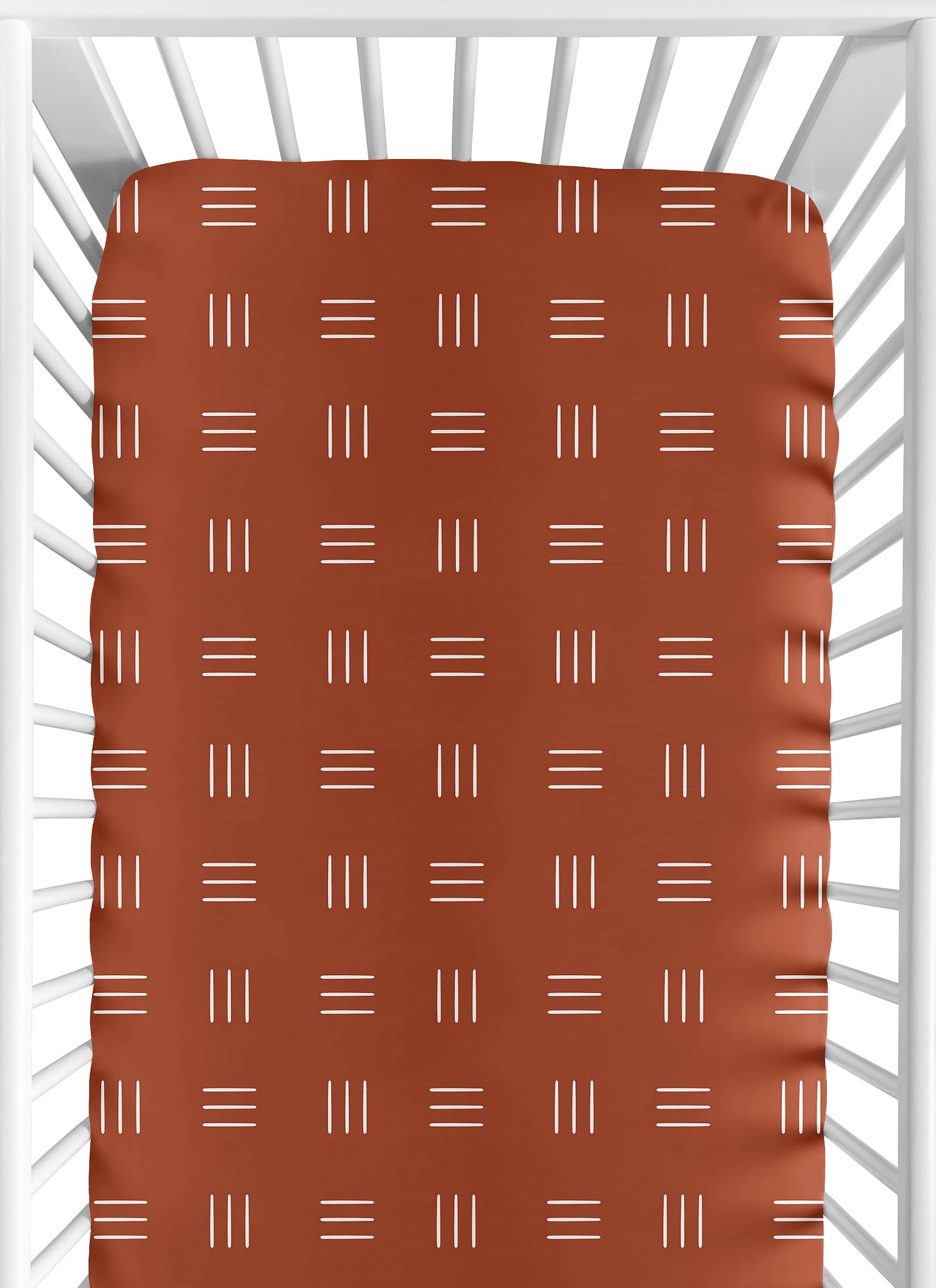 Boho Hatch Rust and White Fitted Crib Sheet by Sweet Jojo Designs