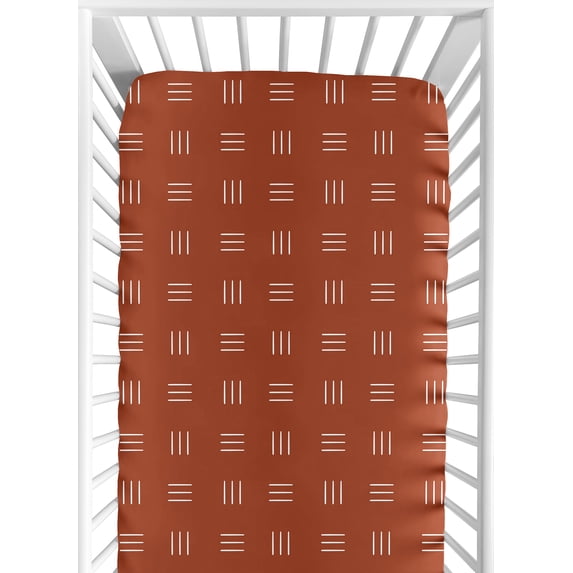 Boho Hatch Rust and White Fitted Crib Sheet by Sweet Jojo Designs