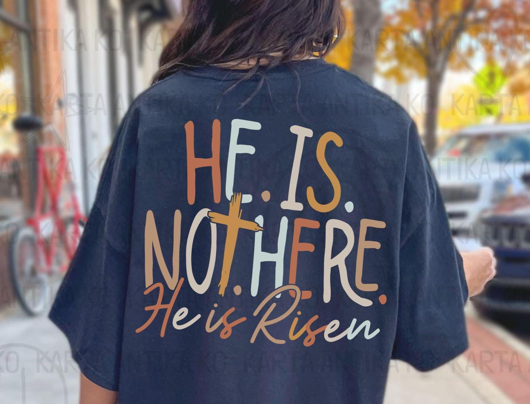 Boho He is Risen Shirt Minimal Christian Easter Aesthetic Faith Tee Boho He is Risen Shirt Minimal Christian Easter Aesthetic Faith Tee