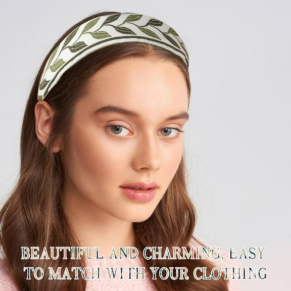 Boho Headband for Women Embroidery Wide Hair Band Bohemia Floral Knotted Wide Headbands Vintage Ethnic Style Girls Accessories