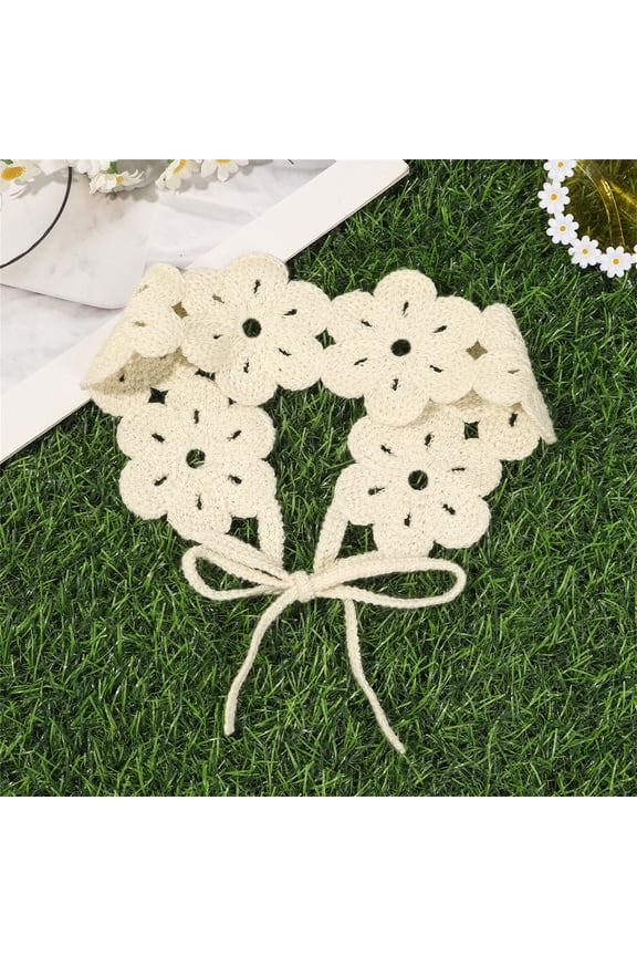 Boho Headbands for Women,Crochet Knit Hair Band Bandana Head Scarf,Elastic Turban Head Wrap Hair Accessories,Soft Stretchy Bohemian Headwear for Daily Styling White One Size