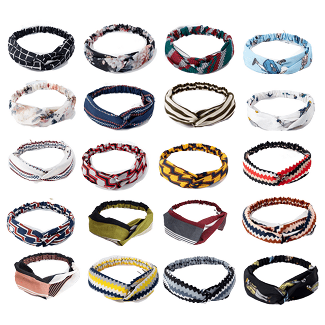 Boho Headbands for Women， Knotted Hair Band Elastic Headband Fashion Twisted Head Wrap Floral