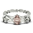 thumbnail image 1 of Boho & Hippie 1.60 Carat Pear Cut Morganite And Diamond Moissanite Unique Engagement Ring, Wedding Ring, Inspired And Branch Ring In 925 Sterling Silver With 18K White Gold Plating, Bridal Ring Set, 1 of 3