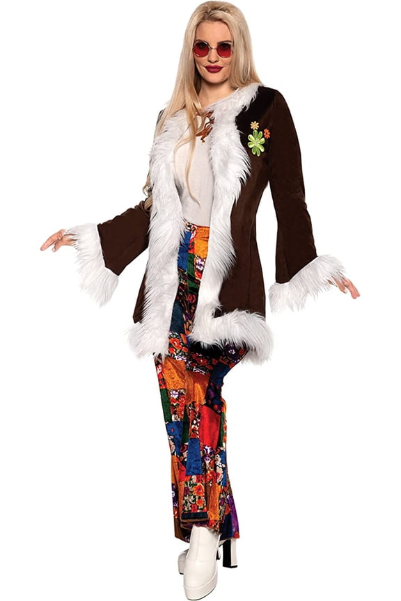 Boho Hippie Coat Adult Costume - X-Large