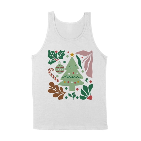 Boho Holiday Collage Tank Top Unisex Large White