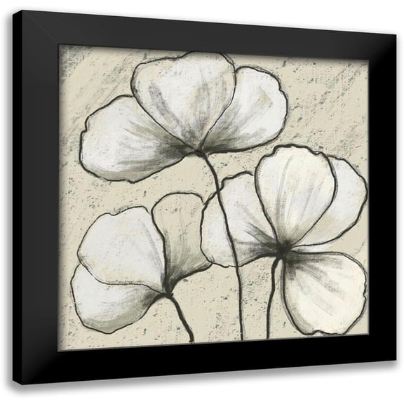 Boho Hue Studio 12x12 Black Modern Framed Museum Art Print Titled - Simple Blooms 1