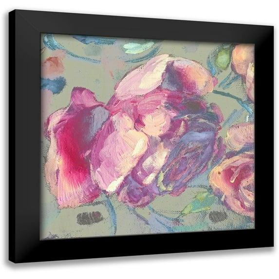 Boho Hue Studio 12x12 Black Modern Framed Museum Art Print Titled - Spring Roses1