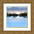 thumbnail image 1 of Boho Hue Studio 12x12 Gold Ornate Wood Framed with Double Matting Museum Art Print Titled - Blue Landscape, 1 of 4