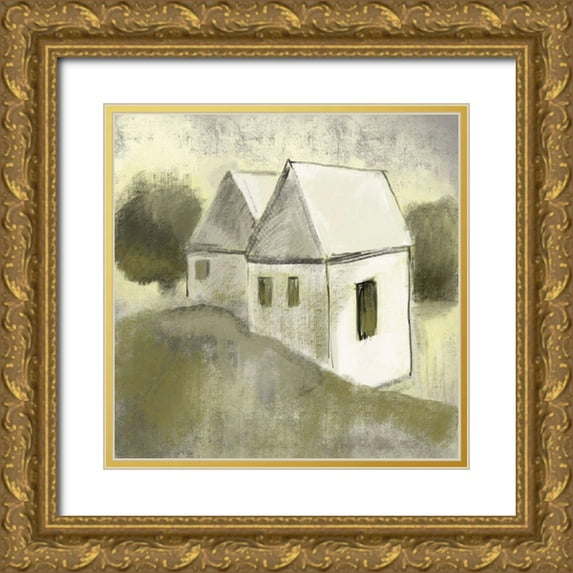 Boho Hue Studio 12x12 Gold Ornate Wood Framed with Double Matting Museum Art Print Titled - Earthtone Homes 1