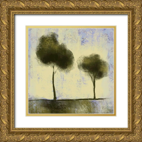 Boho Hue Studio 12x12 Gold Ornate Wood Framed with Double Matting Museum Art Print Titled - Trees 9