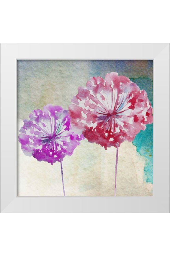 Boho Hue Studio 12x12 White Modern Wood Framed Museum Art Print Titled - Poof Pair