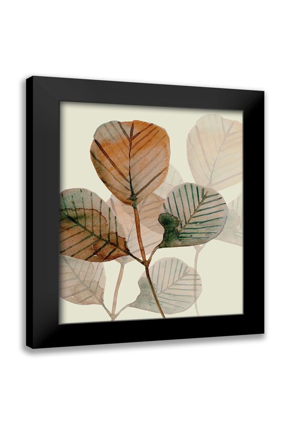 Boho Hue Studio 12x14 Black Modern Framed Museum Art Print Titled - Brown Leaves 2