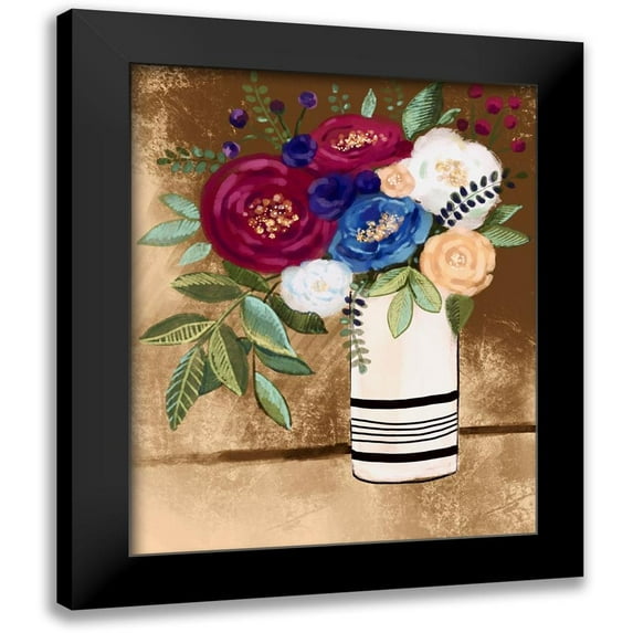 Boho Hue Studio 12x14 Black Modern Framed Museum Art Print Titled - Floral #15