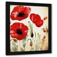 thumbnail image 1 of Boho Hue Studio 12x14 Black Modern Wood Framed Wall Art Titled - Lipstick Poppies, 1 of 6