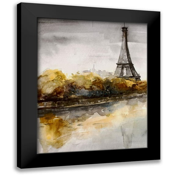 Boho Hue Studio 12x14 Black Modern Framed Museum Art Print Titled - Paris 1