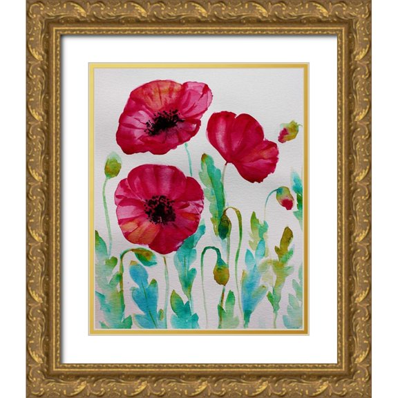 Boho Hue Studio 12x14 Gold Ornate Wood Framed with Double Matting Museum Art Print Titled - Pixie Pop 2