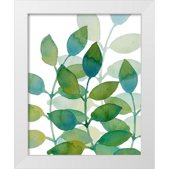 Boho Hue Studio 12x14 White Modern Wood Framed Museum Art Print Titled - Leaf Echo 1