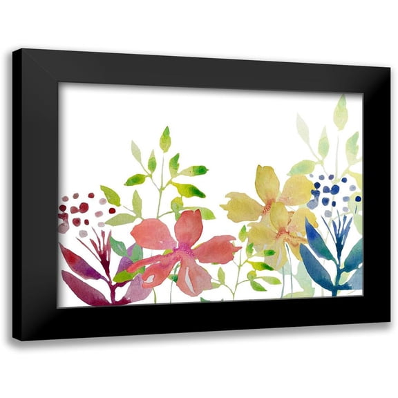 Boho Hue Studio 14x12 Black Modern Framed Museum Art Print Titled - Flowers 4