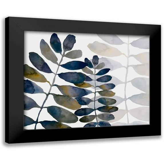 Boho Hue Studio 14x12 Black Modern Framed Museum Art Print Titled - Primeval Fronds 1