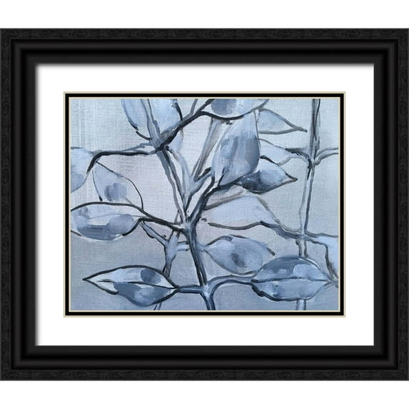 Boho Hue Studio 14x12 Black Ornate Wood Framed with Double Matting Museum Art Print Titled - Grey Branches