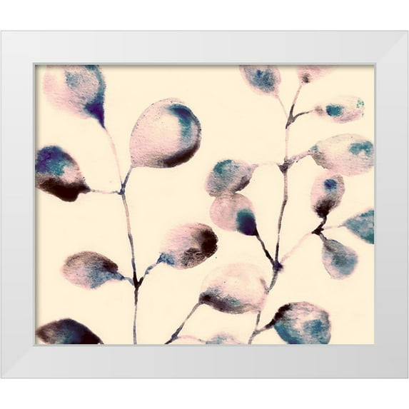 Boho Hue Studio 14x12 White Modern Wood Framed Museum Art Print Titled - Blue Pink Branches