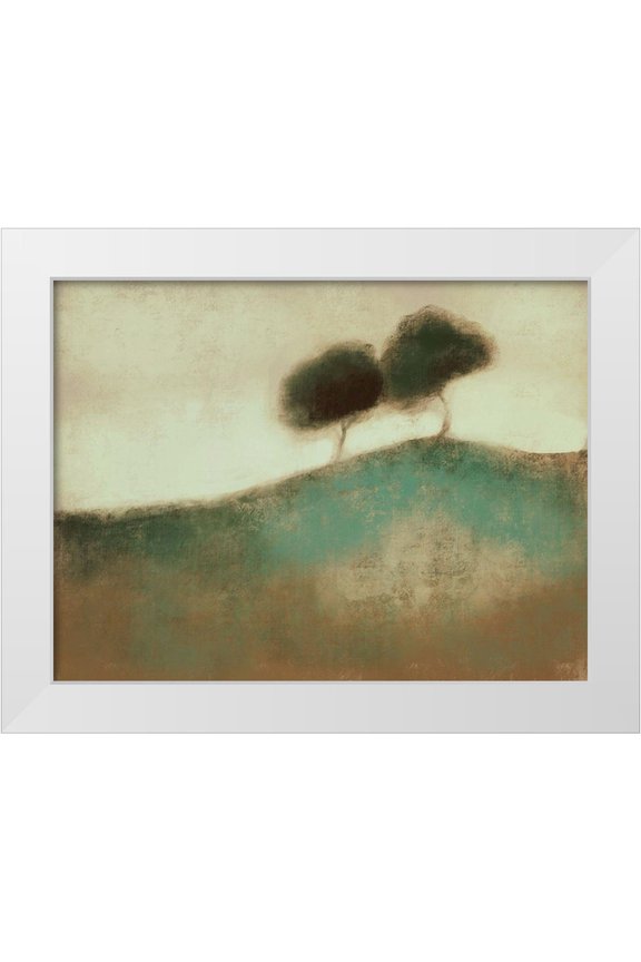 Boho Hue Studio 14x12 White Modern Wood Framed Museum Art Print Titled - Distant Duo 2