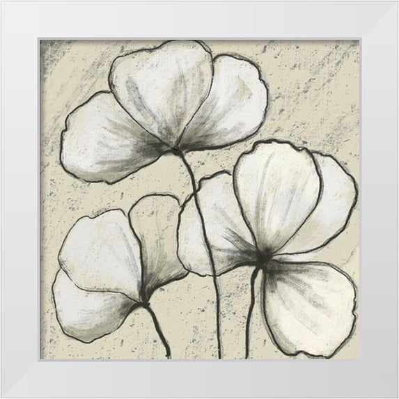 Boho Hue Studio 15x15 White Modern Wood Framed Museum Art Print Titled - Simple Blooms 1