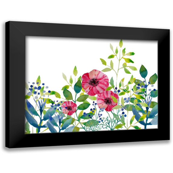 Boho Hue Studio 18x15 Black Modern Framed Museum Art Print Titled - Floral field III